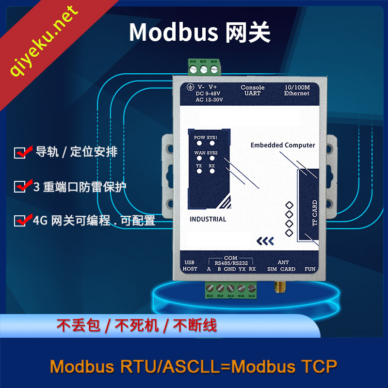 物聯(lián)網(wǎng)邊緣解析Modbus RTU轉(zhuǎn)json網(wǎng)關4g dtu模塊串口轉(zhuǎn)mqtt 