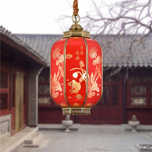 恒逸照明供应中式全铜玻璃吊灯