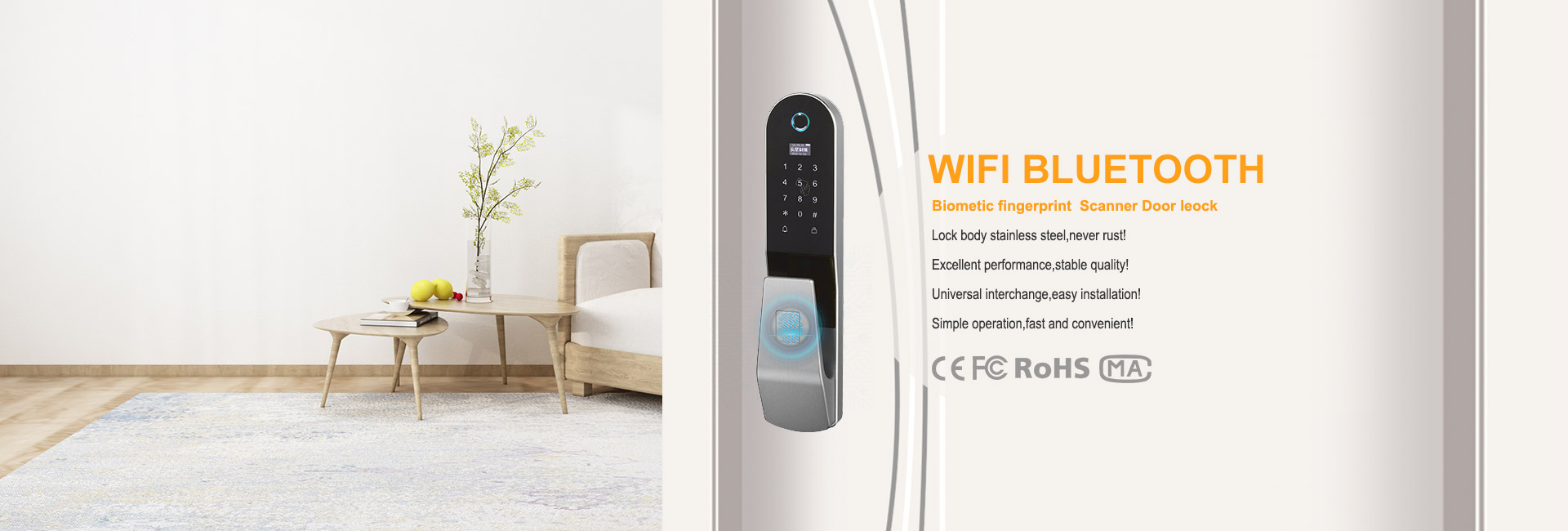 wifi bluetooth biometic fingerprint scanner Door leock