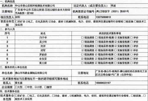 佛山市玮豪金属制品有限公司定期检测报告
