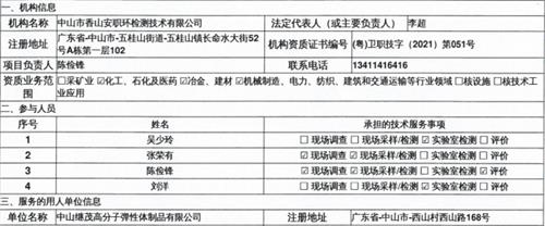 中山继茂高分子弹性体制品有限公司定期检测报告
