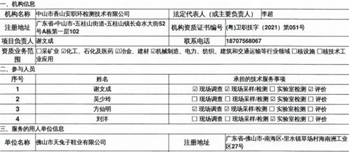 佛山市天兔子鞋业有限公司定期检测报告