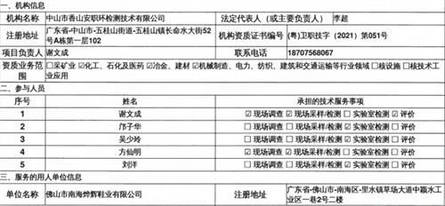 佛山市南海烨辉鞋业有限公司定期检测报告
