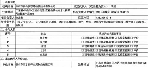 佛山市三水百得金属制品有限公司定期检测报告