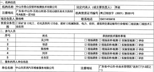 中山市昇润汽车维修服务有限公司定期检测报告