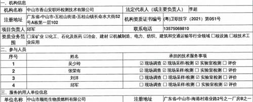 中山市顺乾生物质燃料有限公司定期检测