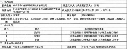 中山市三合盛包装材料有限公司定期检测