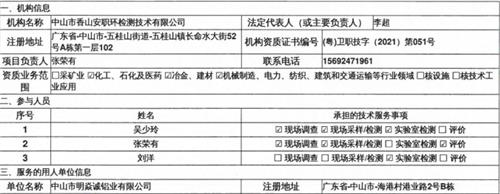 中山市明焱诚铝业有限公司定期检测