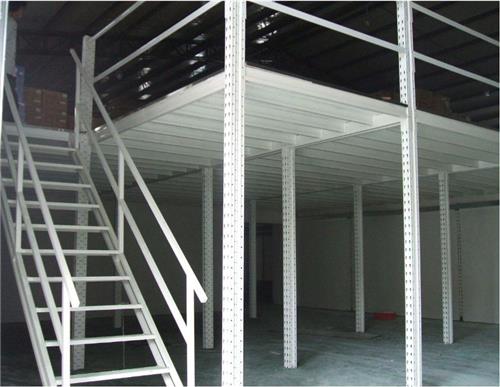 Customized indoor attic platform shelves, large industrial plant compartments, warehouse workshop office mezzanine