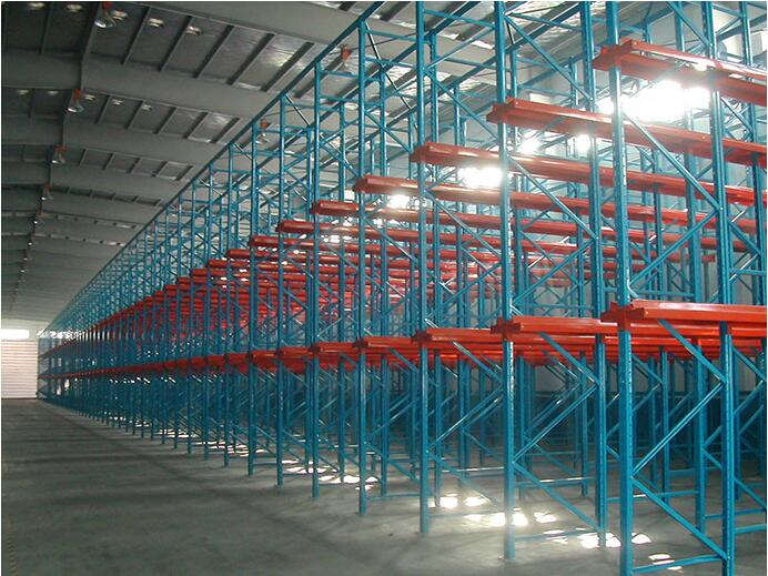  Custom heavy shelf large warehouse pallet thickened multi-layer telescopic driving in adjustable mobile warehouse beam type