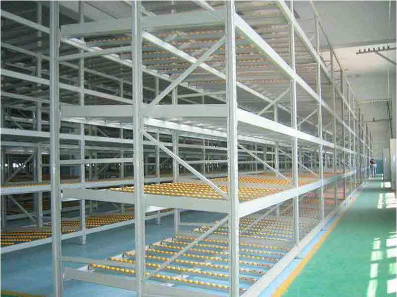  Fluent shelf rolling inclined first in first out shelf factory workshop fluent strip shelf customization