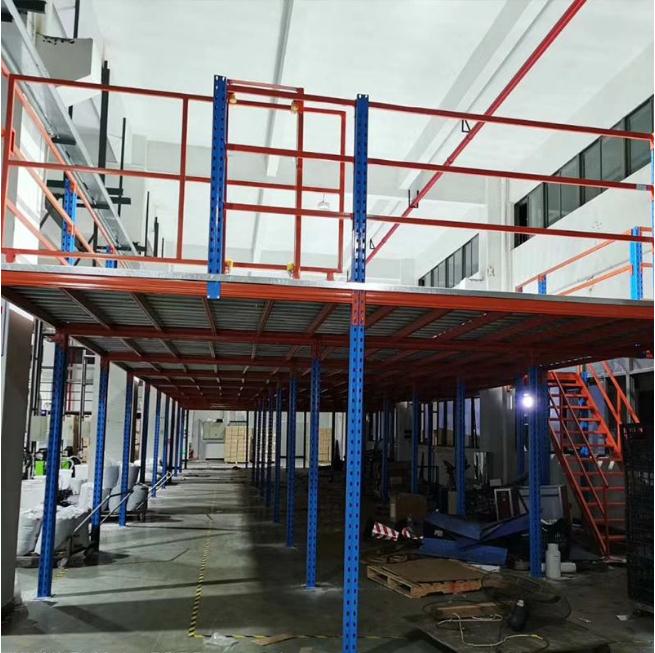 Custom attic platform shelf large workshop office two floors steel structure heavy warehouse warehouse can be combined disassembly