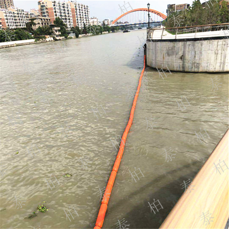 大跨度湖泊弧形拦截水面漂浮物拦污浮筒