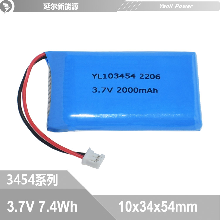 数码音箱锂电池103454 3.7V 2000mAh 