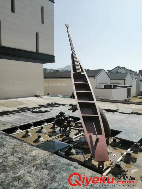 上海建筑入口 不銹鋼帆船雕塑 金屬藝術加工原始圖片3
