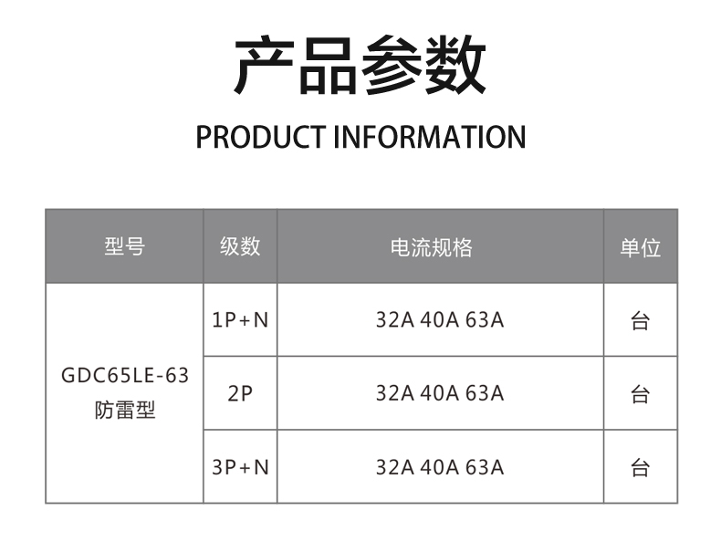 GDC65LE 固帝小型漏電斷路器