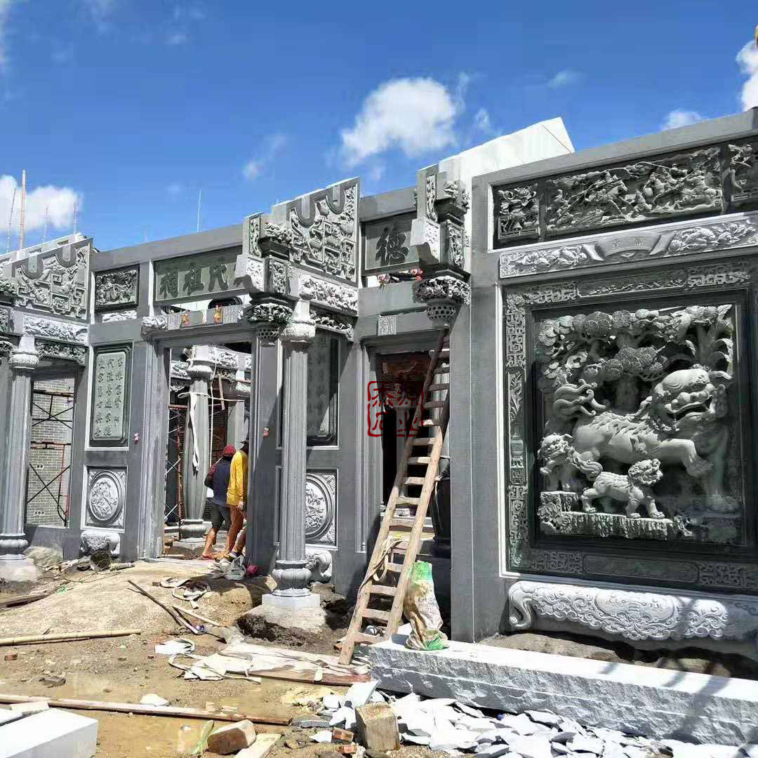 杰源石刻供應寺廟宗祠墻面浮雕 青石鏤空浮雕定制 原始圖片2