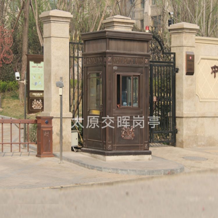 成品小區(qū)保安崗?fù)? 山西晉中祁縣現(xiàn)貨不銹鋼崗?fù)? 社區(qū)防疫崗?fù)ぴ紙D片3