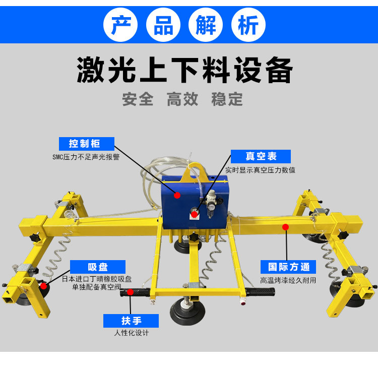 正新達(dá)電動(dòng)真空吸盤(pán)吊具激光切割機(jī)吸吊機(jī)載重600KG原始圖片3