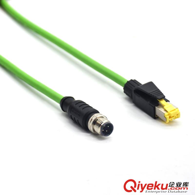 M12 D編碼轉RJ45 PROFINET總線通信M12圓形接插件雙端預制電纜連接器