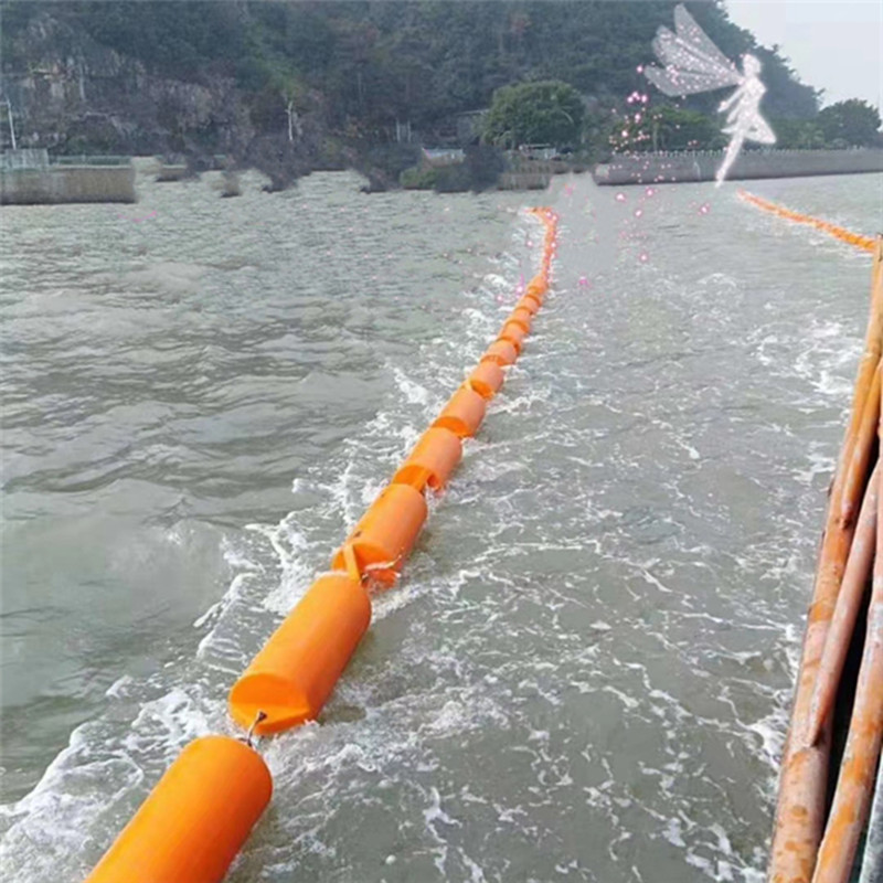 九龙水库游船拦截浮筒-水面漂浮物清理拦污漂