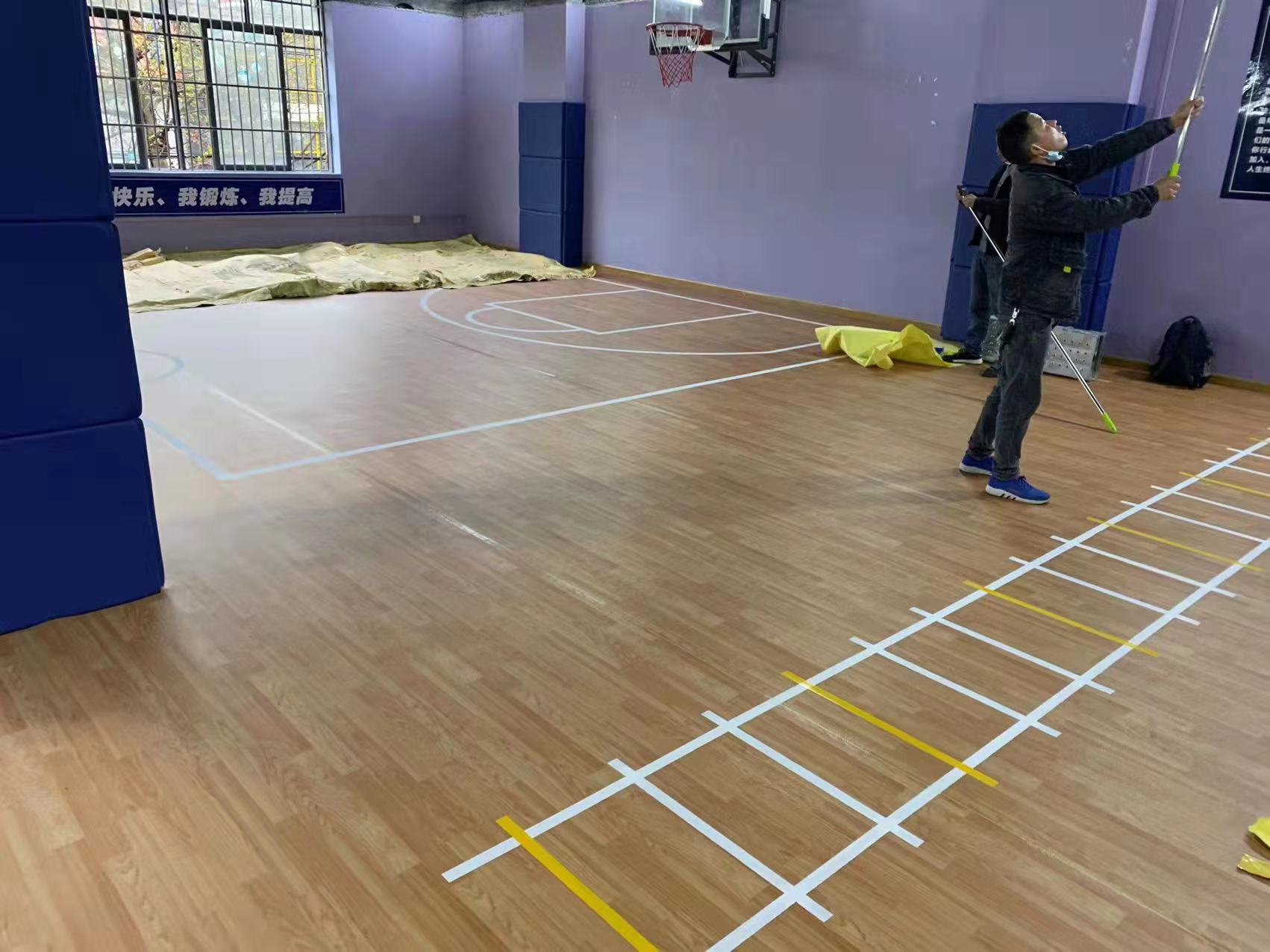 室內籃球場PVC運動地板案例 PVC地板廠家批發