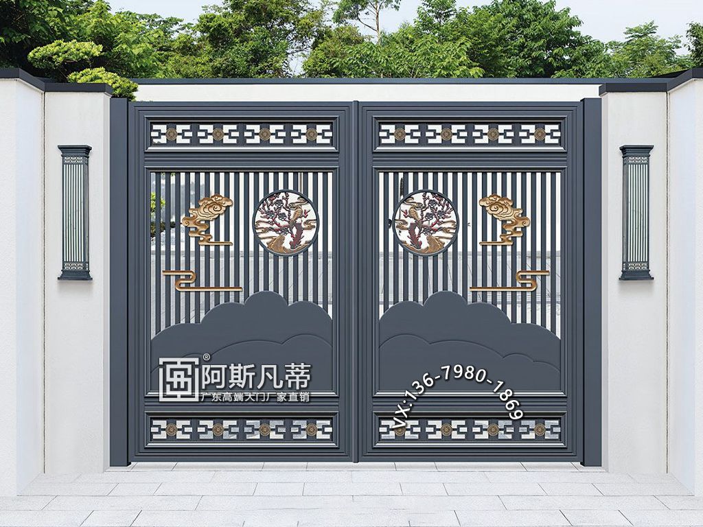 武漢別墅門廠家鋁藝樓梯扶手大門設(shè)計(jì)原始圖片2