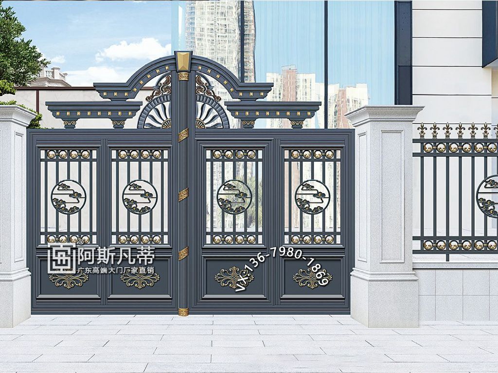 武漢別墅門廠家鋁藝樓梯扶手大門設(shè)計(jì)原始圖片3