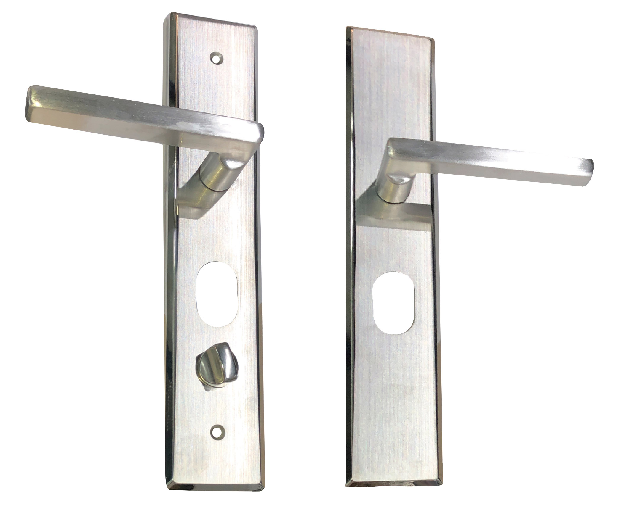 Stainless Steel Lever Handle on Plate 