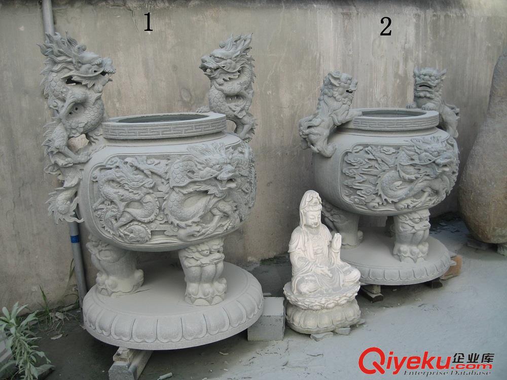 惠安海亨石業(yè) 青石香爐供桌雕塑擺件漢白玉長方型方鼎四足鼎寺廟祠堂