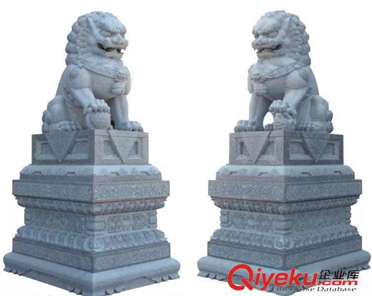 惠安海亨手工雕刻動物獅子鎮宅石獅子一對門口擺件原始圖片2