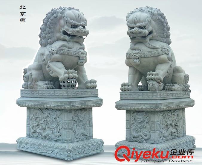 惠安海亨手工雕刻動物獅子鎮宅石獅子一對門口擺件原始圖片3