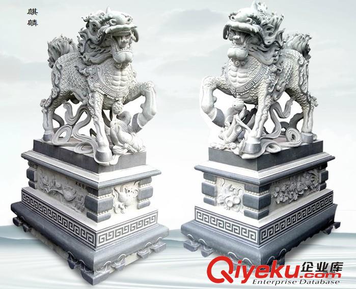 惠安海亨青石麒麟擺件一對神獸家用看門招財公司門口石頭麒麟原始圖片3