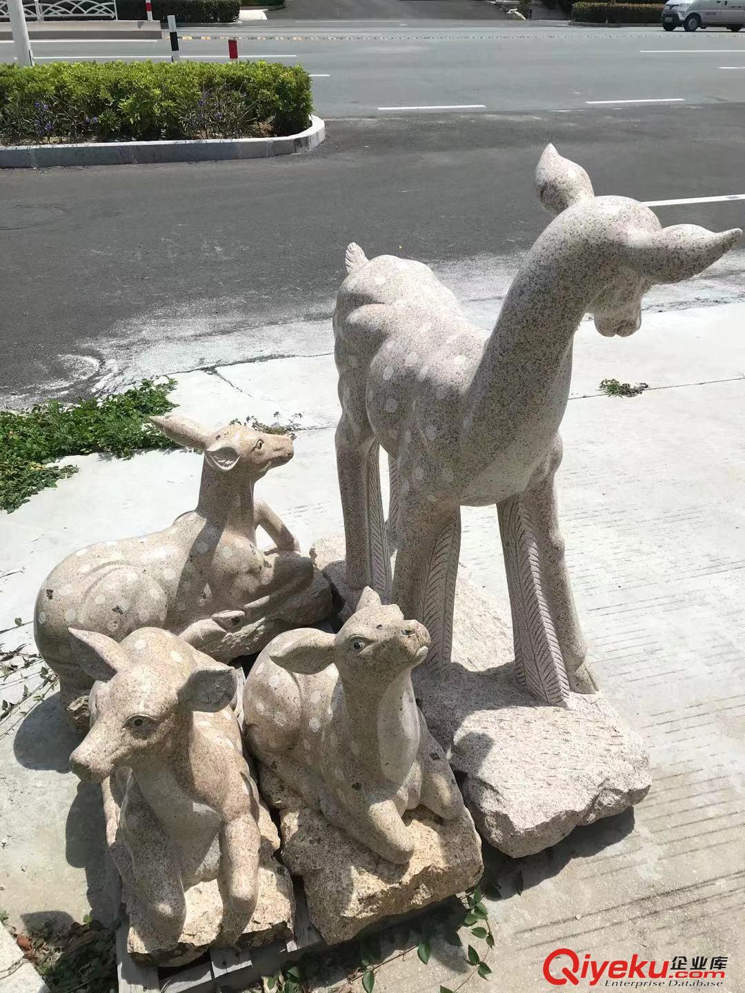 惠安海亨石業公園梅花小鹿 花崗巖石雕鹿 園林小品鹿擺件 動物雕塑 