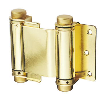 3” Double Action Spring Hinge, Bright Brass